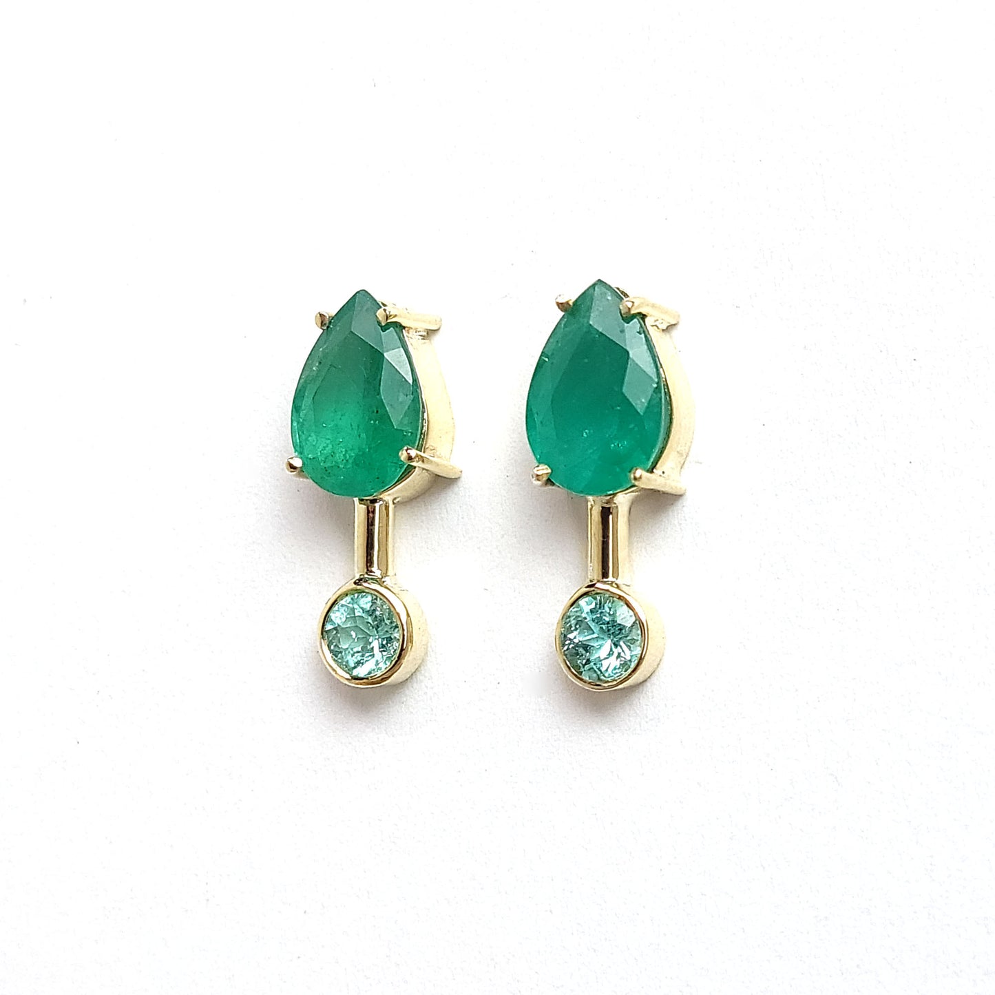 Earrings Satellite - Emerald and Paraiba Tourmaline