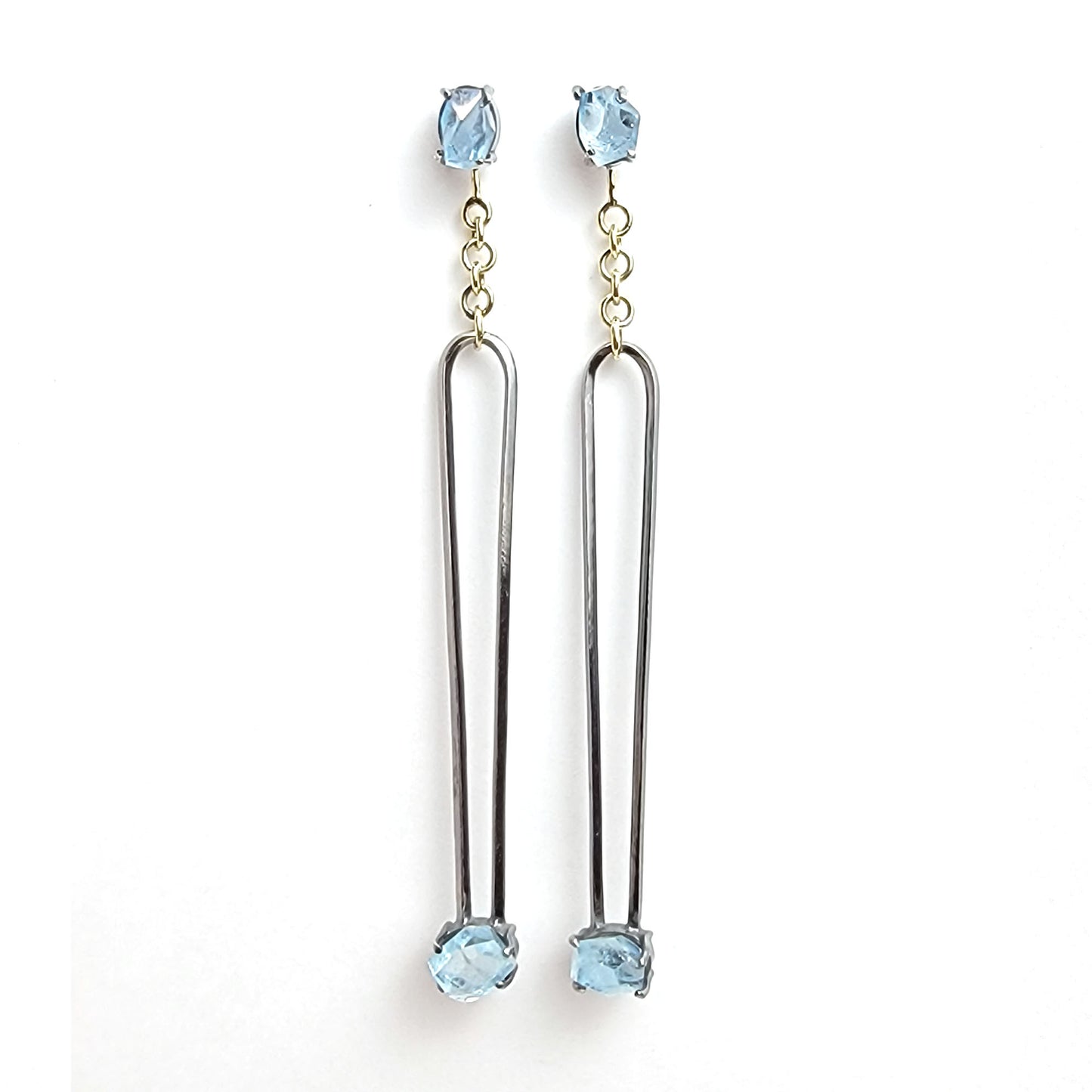 Long Earrings - Aquamarine