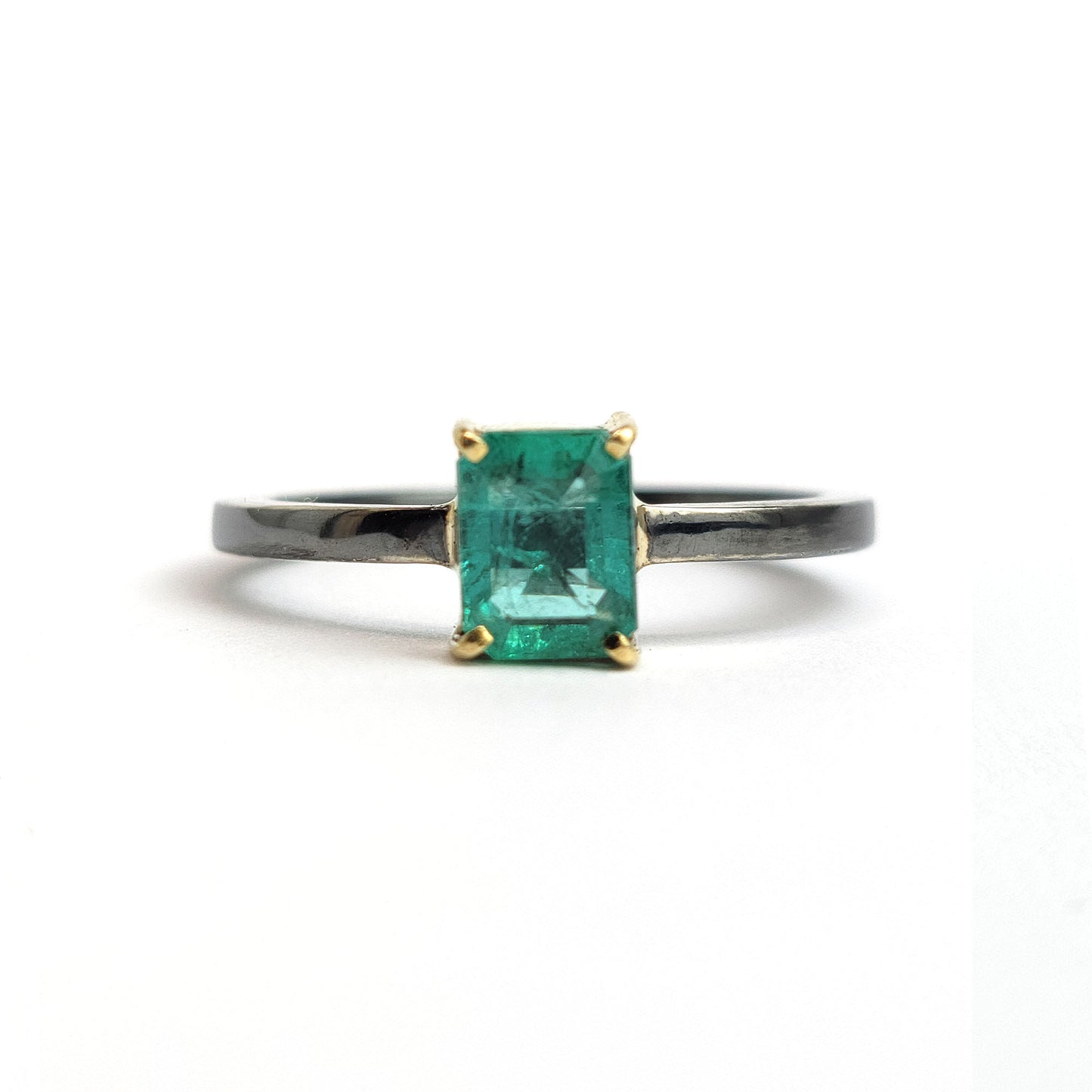 Emerald - 18k Yellow Gold - Sterling Silver