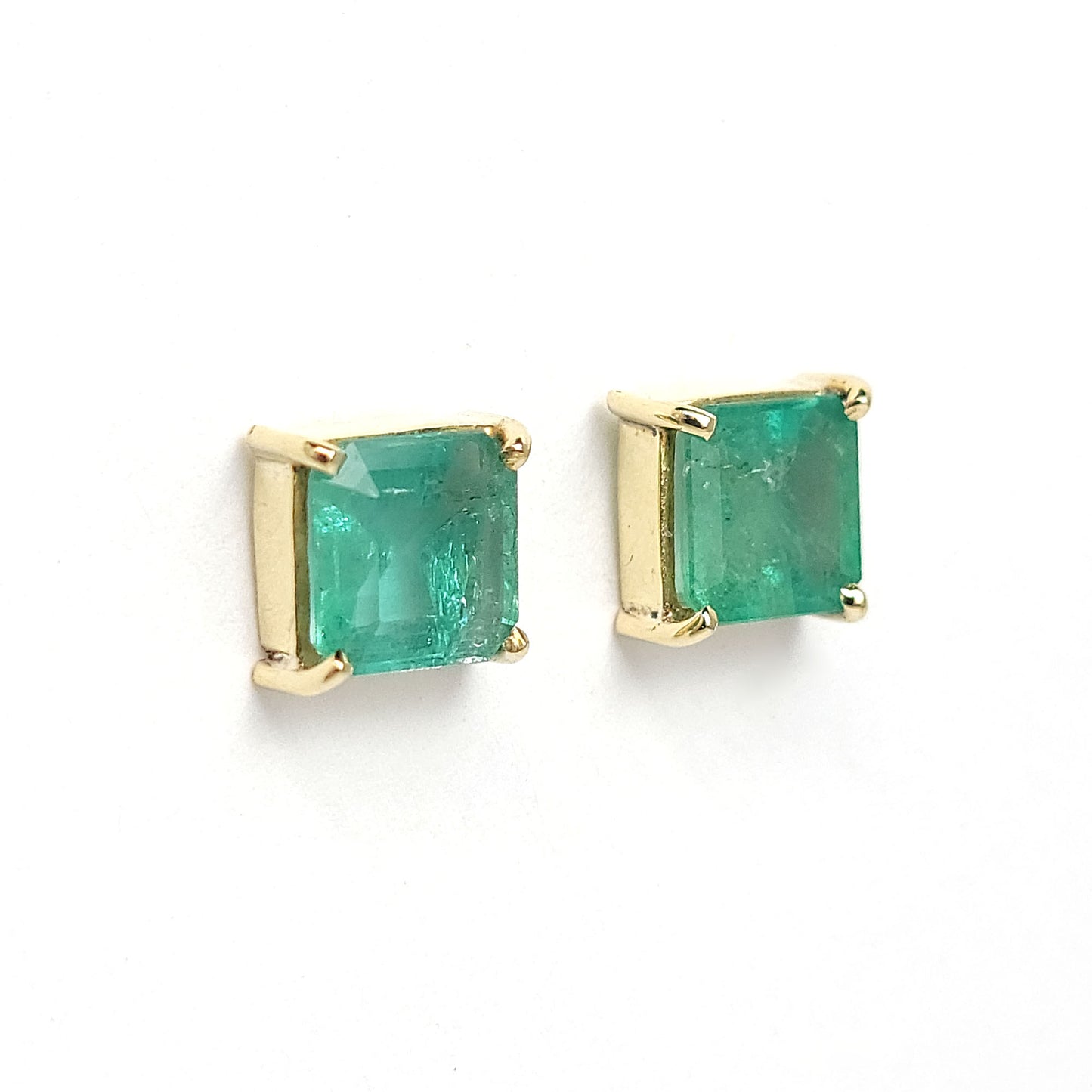 Earrings Solitaire - Emerald