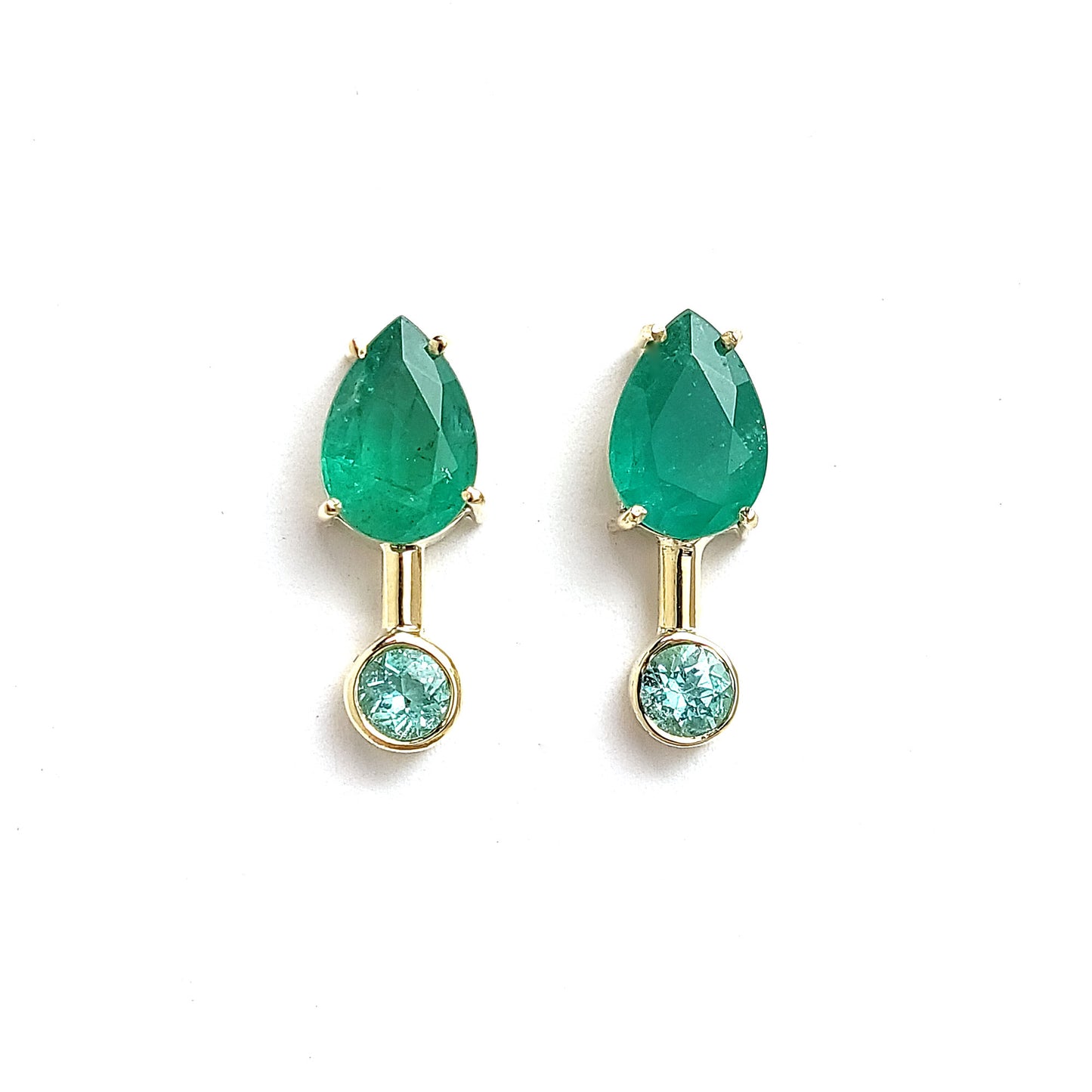 Earrings Satellite - Emerald and Paraiba Tourmaline