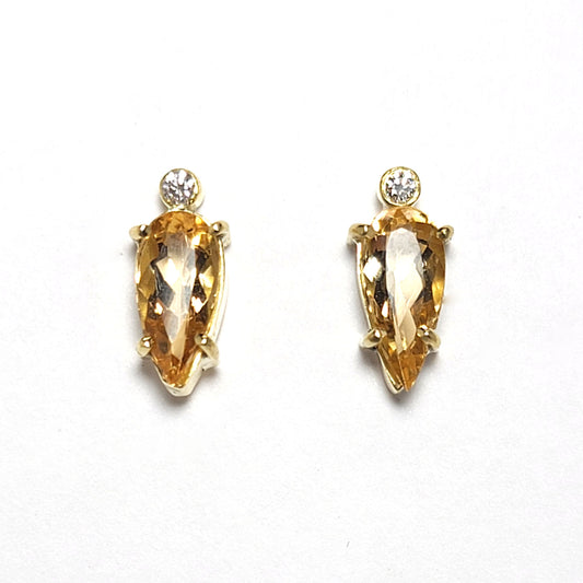 Earrings gold - Imperial Topaz and diamonds