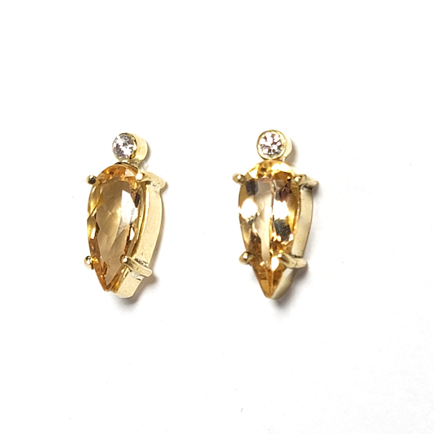 Earrings gold - Imperial Topaz and diamonds