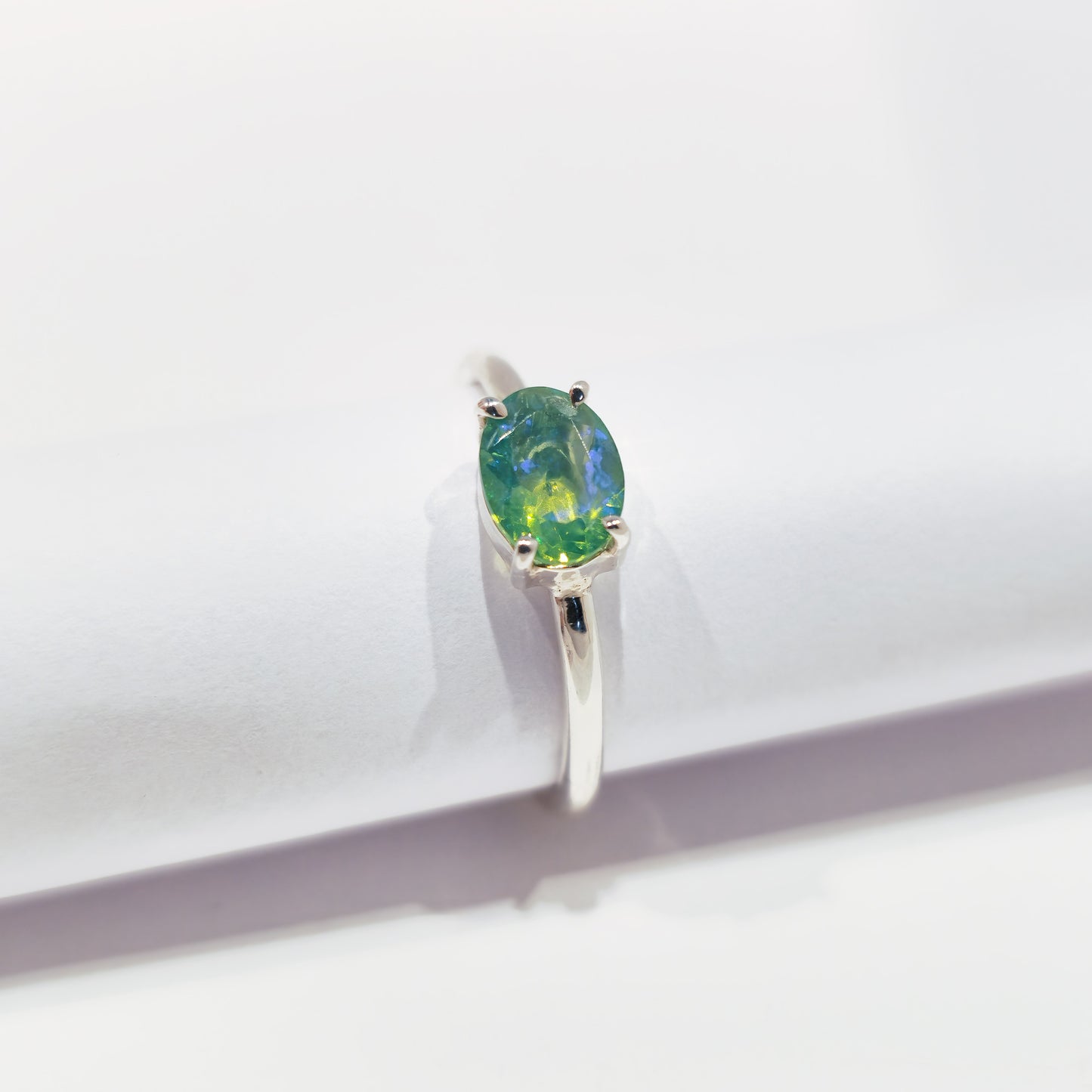 Green Opal - Sterling Silver Ring
