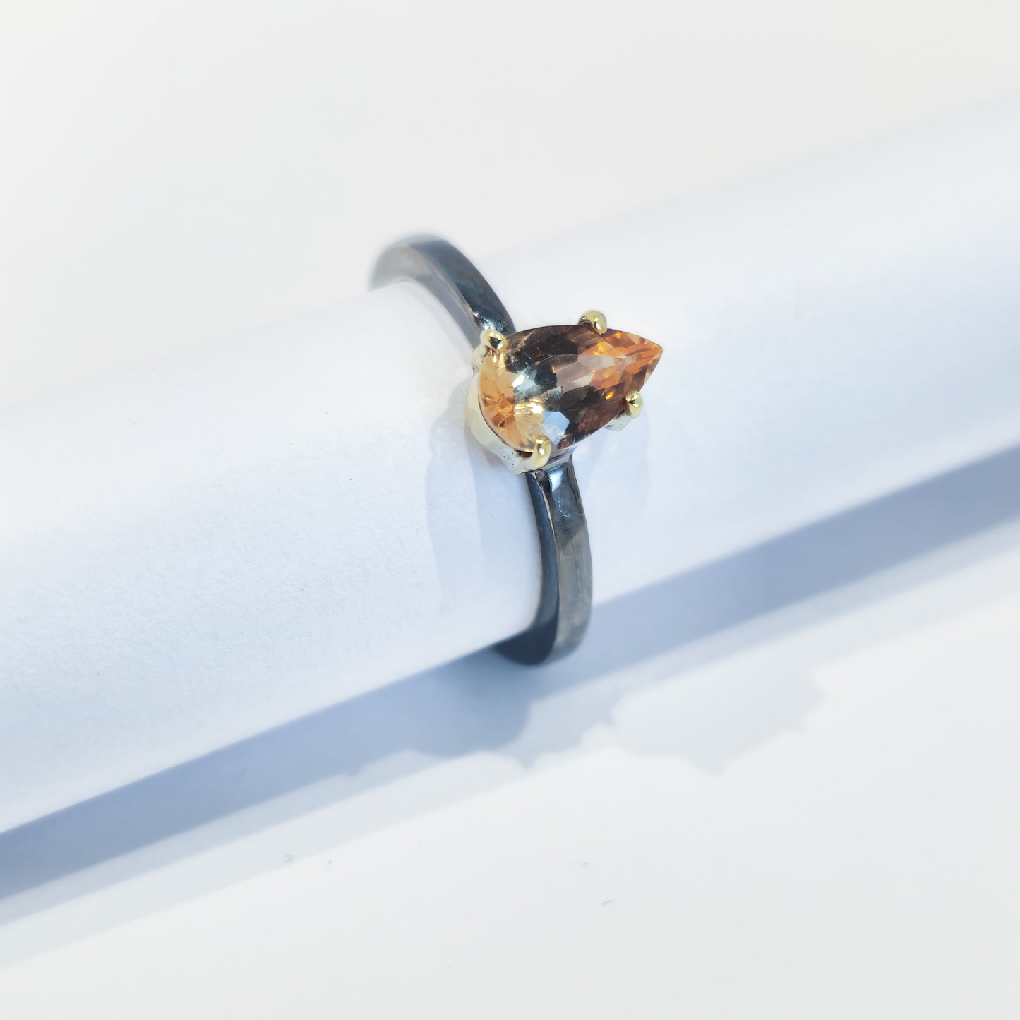 Imperial Topaz - 18k Yellow Gold - Sterling Silver Ring