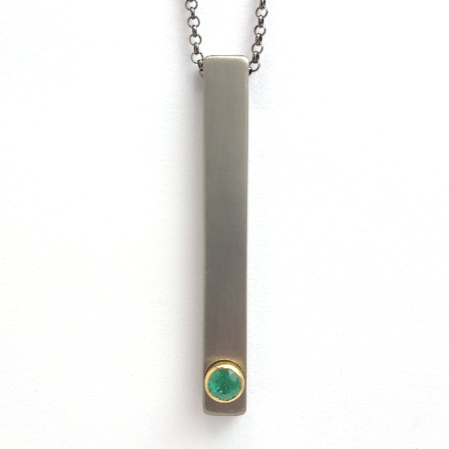 Titanium Stick Pendant - Emerald
