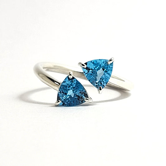 Trillion Blue Topaz Silver ring